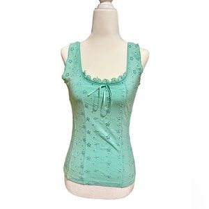 Blue Outlooks Floral Tank Size Medium